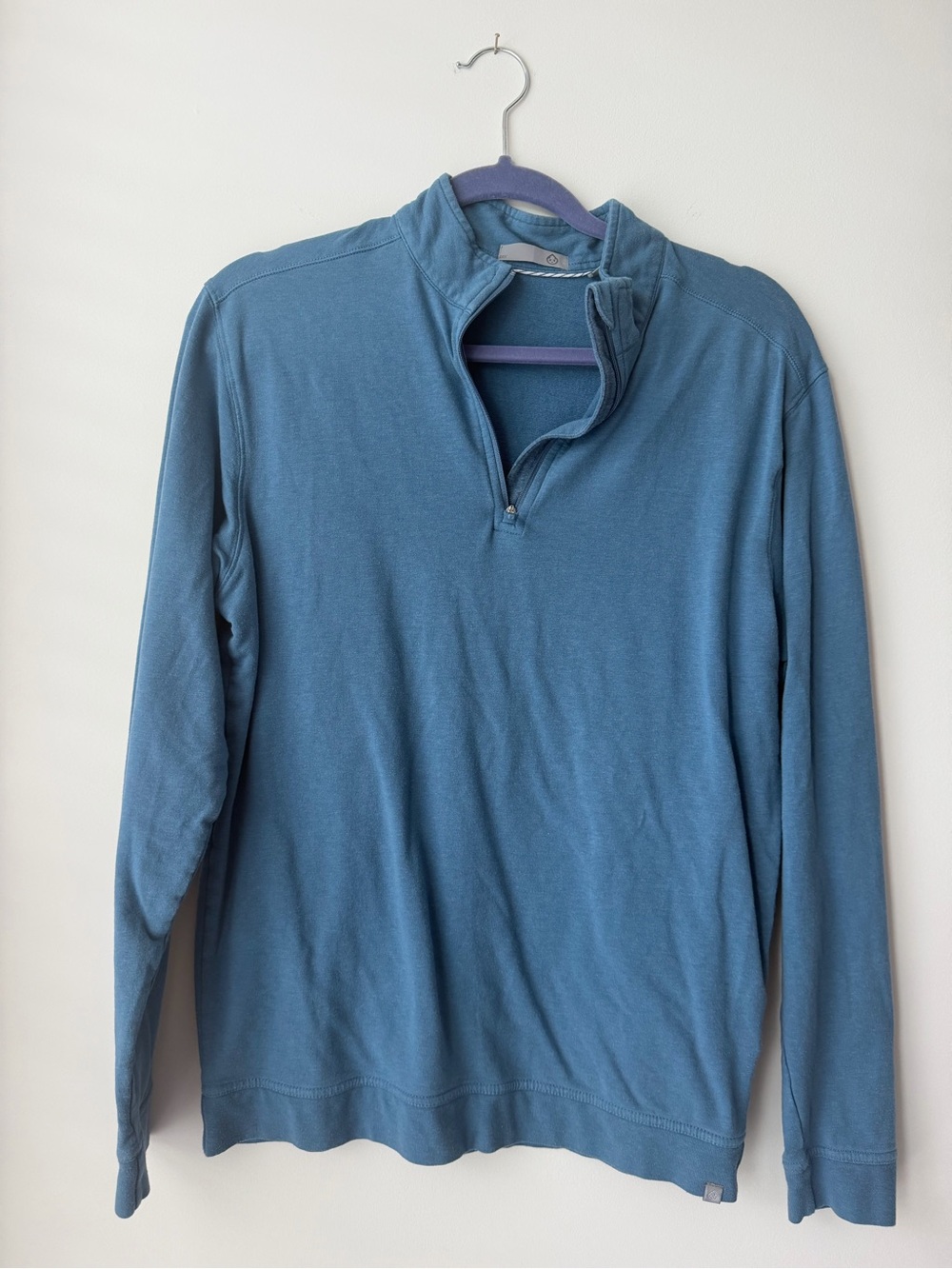 Men's Quarter-Zip Pullover Sweatshirt in Slate Blue